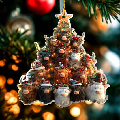 Shineful 2D Acrylic Ornament Cute Highland Cows