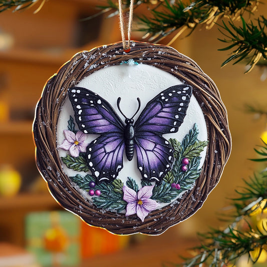 Glänzendes 2D-Acryl-Ornament „Verzauberter Winterschmetterling“