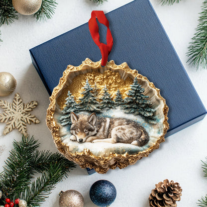 Shineful 2D Acrylic Ornament Winter Slumber Wolf