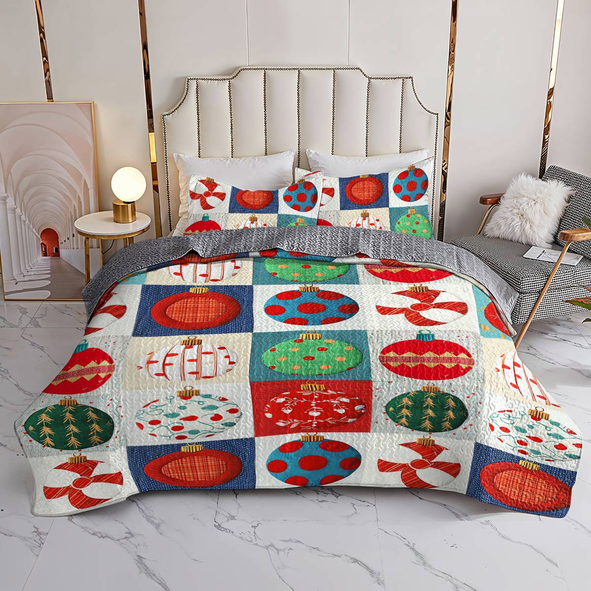 Shineful All Season Quilt 3-Piece Set Cute Ornaments