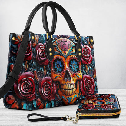 Shineful Leather Bag Vivid Skull and Roses