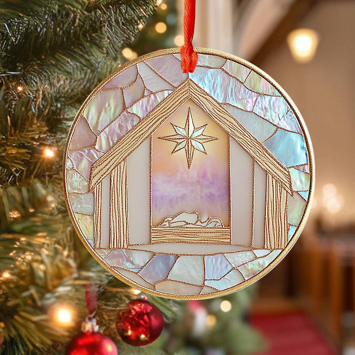 Shineful 2D Acrylic Ornament Nativity Mosaic