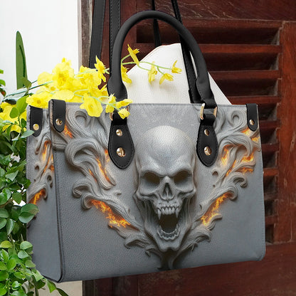 Shineful Leather Bag Skull Burning Soul