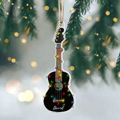 Glänzendes 2D-Acryl-Ornament – ​​Festliche Ukulele-Kollektion 