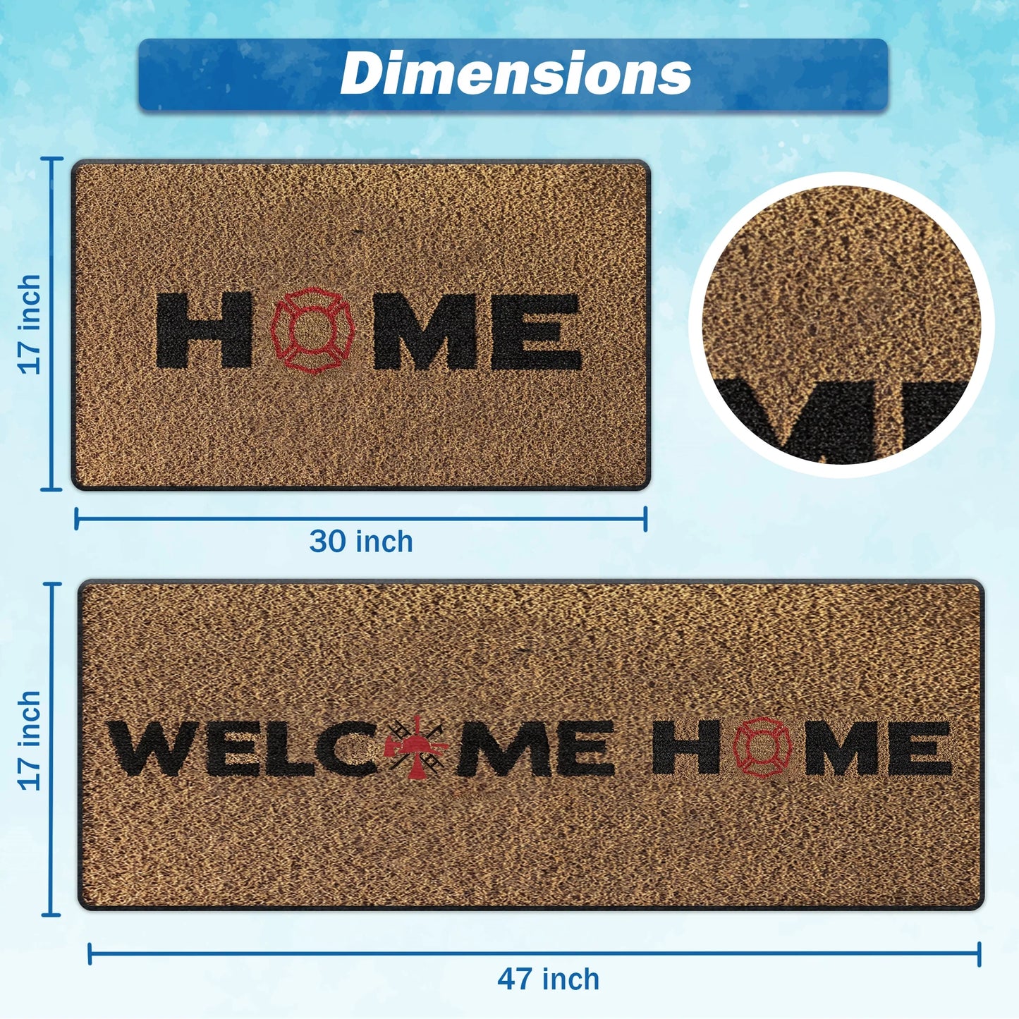 Shineful Ultra-Thin Non Skid Floor Mat, Kitchen Rugs Firefighter's Welcome Home