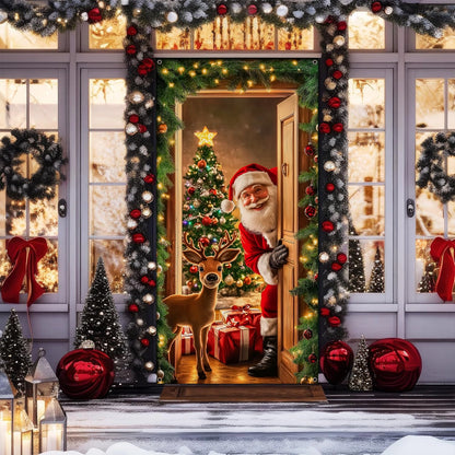 Shineful Door Cover - Christmas Santa’s Surprise