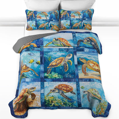 Shineful All Season Quilt 3-Piece Set Underwater Paradise