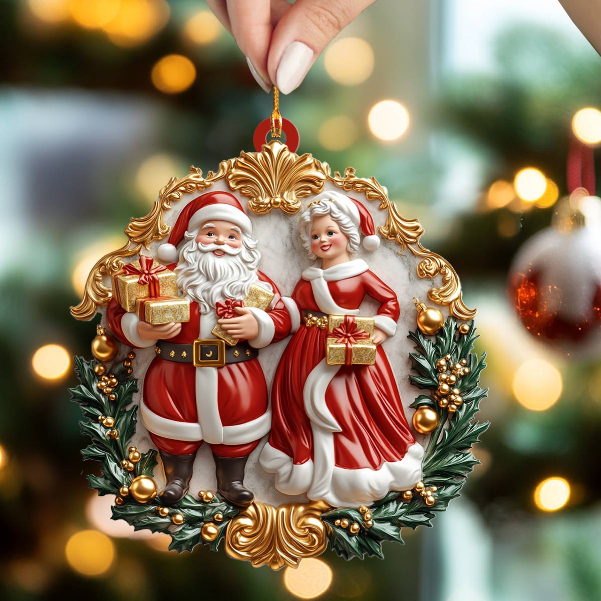 Shineful 2D Acrylic Ornament Santa & Mrs. Claus Holiday