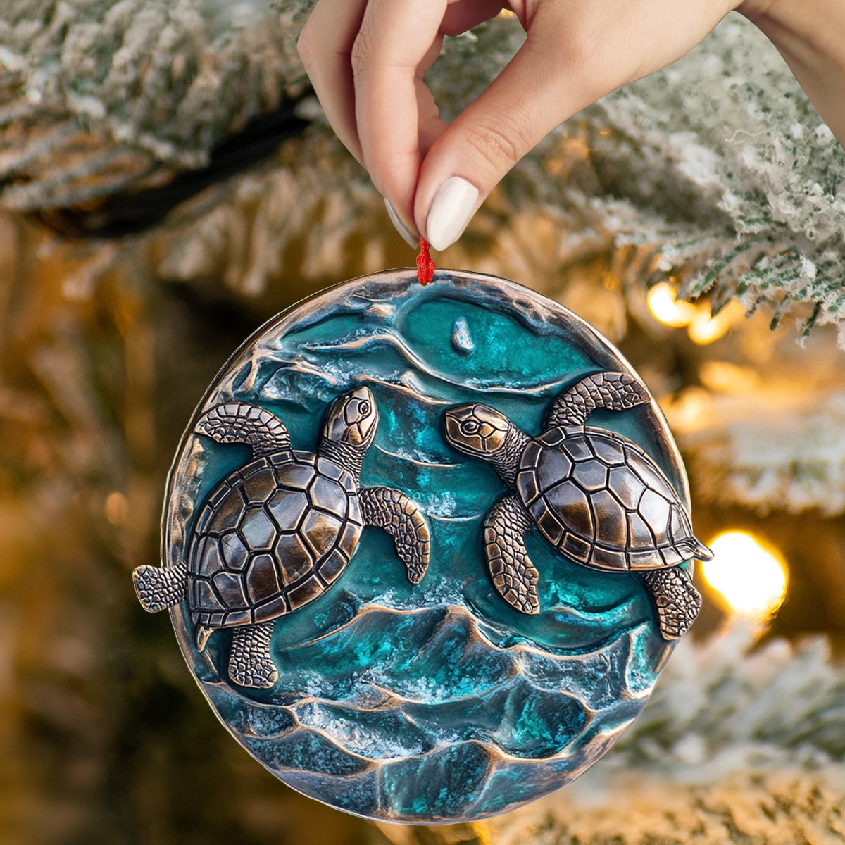 Shineful 2D Acrylic Ornament Ocean Harmony Sea Turtle