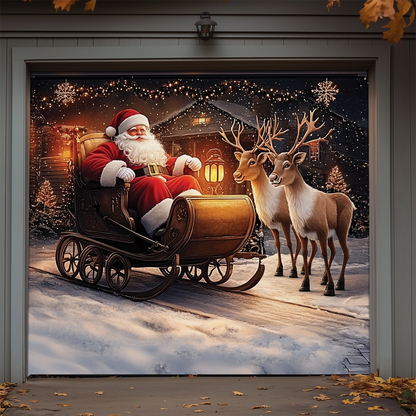 Shineful Garage Door Banner Decoration - Santa’s Christmas Journey
