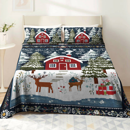 Shineful 4-Piece Bed Sheet Set Cozy Cabin