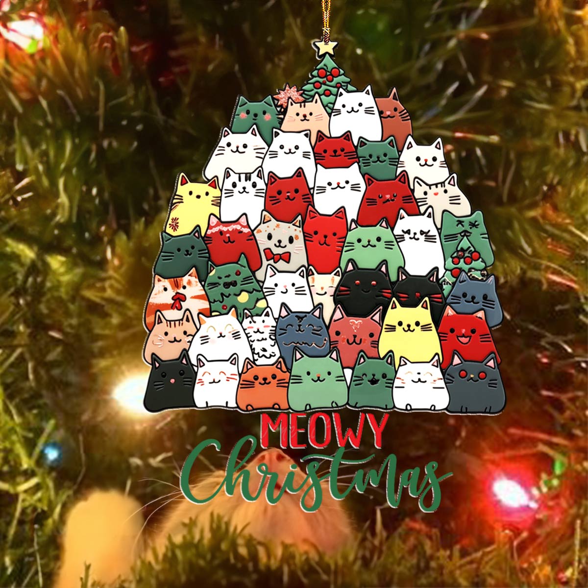 Shineful 2D Acrylic Ornament Meowy Christmas Lovely