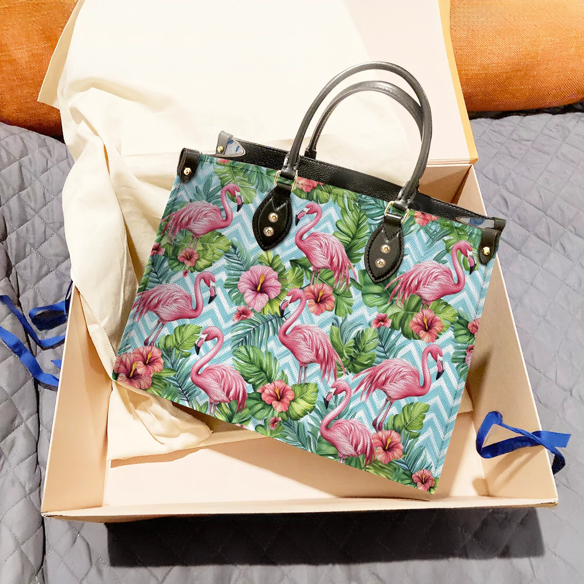 Shineful Leather Bag Tropical Flamingo Bliss