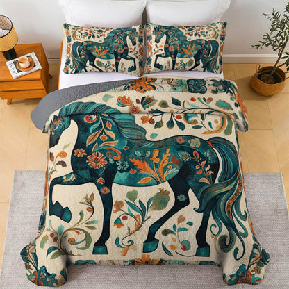 Shineful All Season Quilt 3-Piece Set Equine Elegance