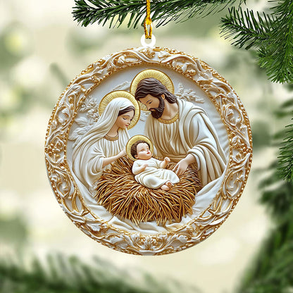 Shineful 2D Acrylic Ornament - Peaceful Nativity Blessing