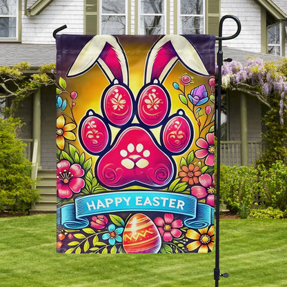 Shineful Garden Flag 12" x 18" Bunny Paws & Flowers