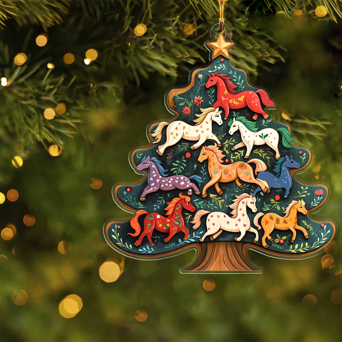 Shineful 2D Acrylic Ornament Charming Horses