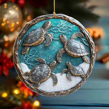 Shineful 2D Acrylic Ornament Family Tide Sea Turtle