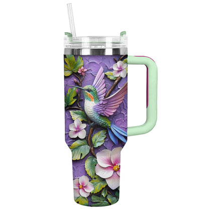 Shineful Glossy Tumbler Blossom Hummingbird