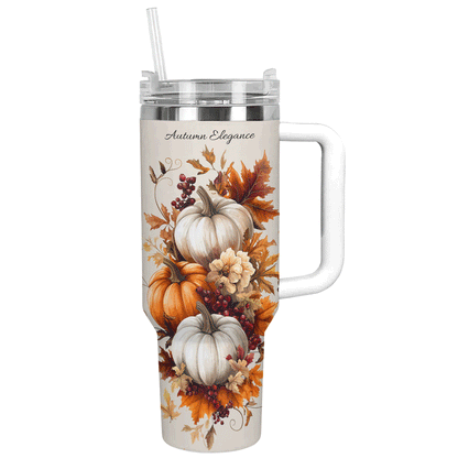 Shineful Tumbler Autumn Elegant Pumpkins And Florals