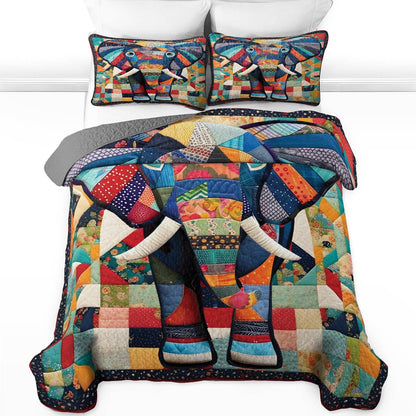 Shineful All Season Quilt 3-Piece Set Elephant Whisper