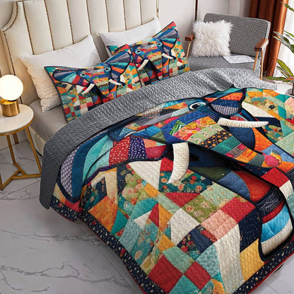 Shineful All Season Quilt 3-Piece Set Elephant Whisper