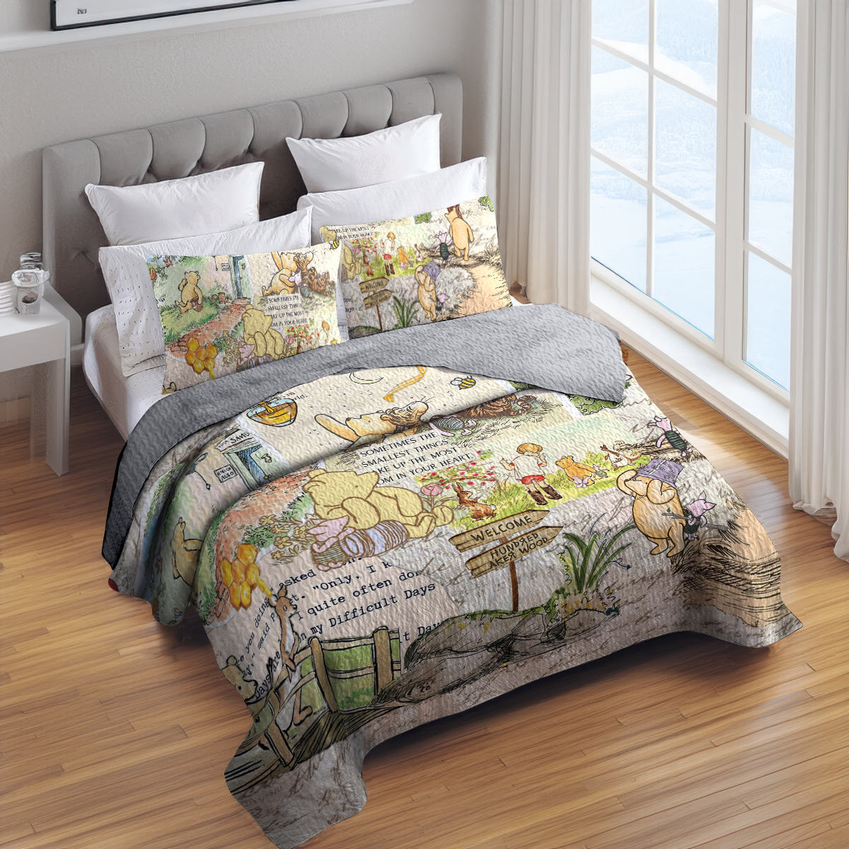 Shineful All Season Quilt 3-Piece Set Pooh Forest Dreams