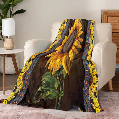 Shineful Fleece Blanket Sunflower Faith Hope