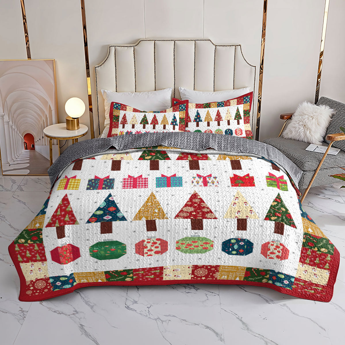 Shineful All Season Quilt 3-Piece Set Wonderful Christmas