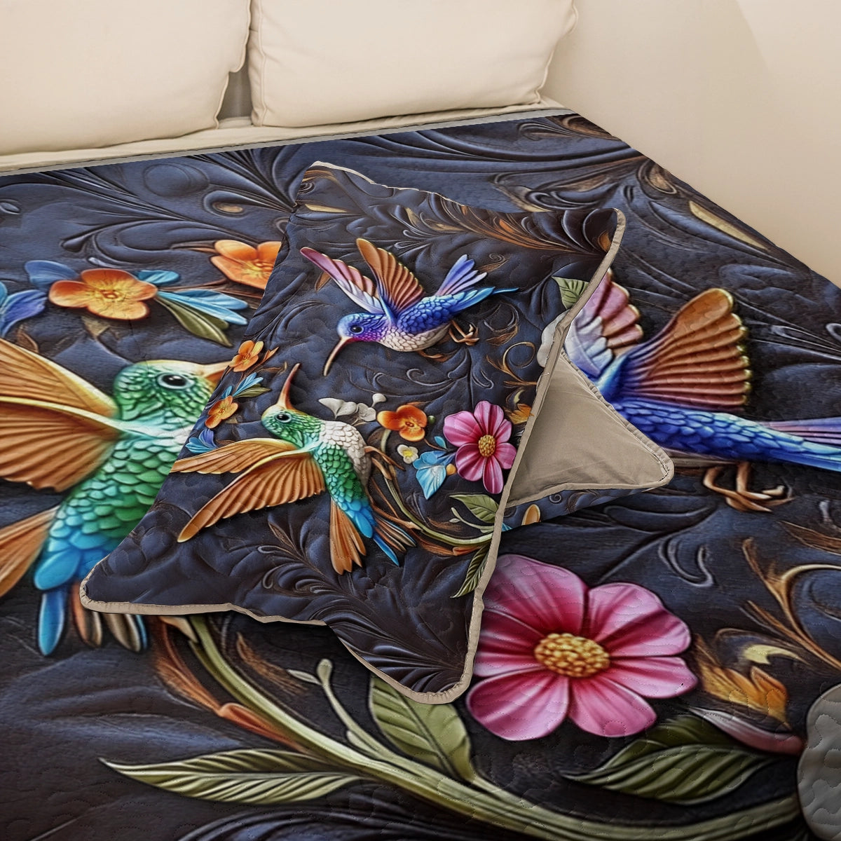 Shineful All Season Quilt 3-teiliges Set Hummingbird Dream