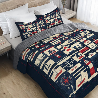 Shineful All Season Quilt 3-Piece Set - Sail-Away Dream