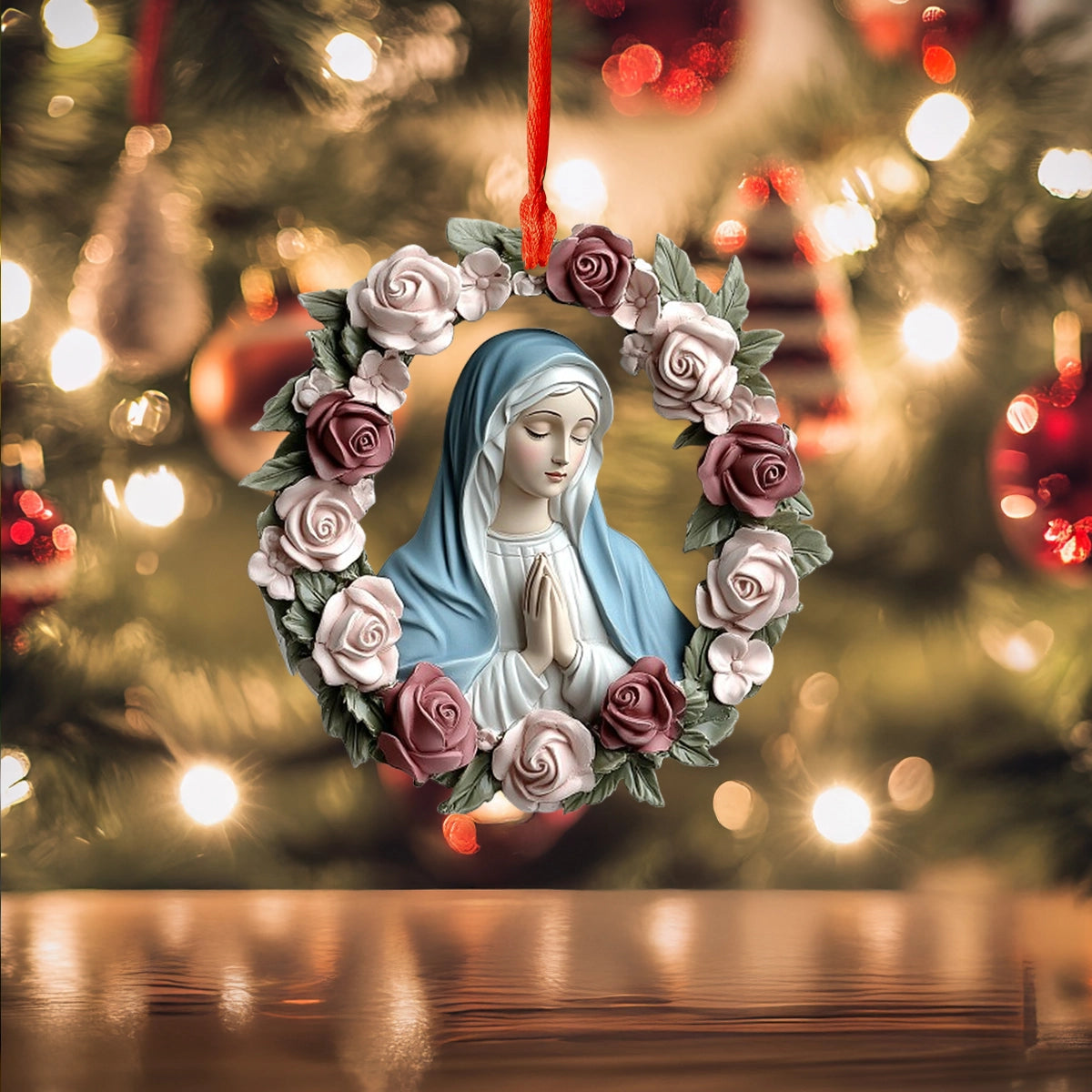 Shineful Acrylic Ornament Holy Mary Rose Wreath