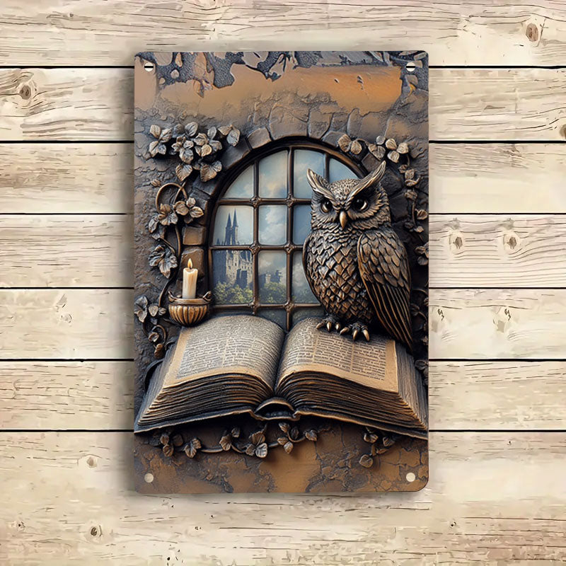 Shineful 2D Metal Sign Wise Owl