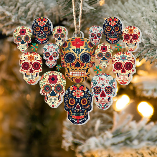 Shineful 2D Acrylic Ornament Vibrant Skull