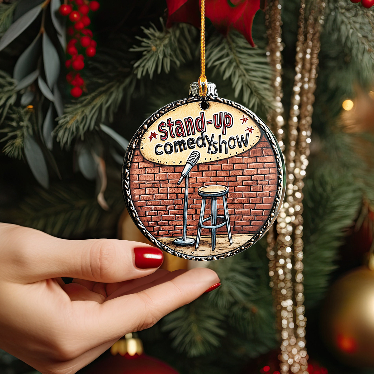 Shineful 2D Acrylic Ornament Vintage Stand-up Comedy Show