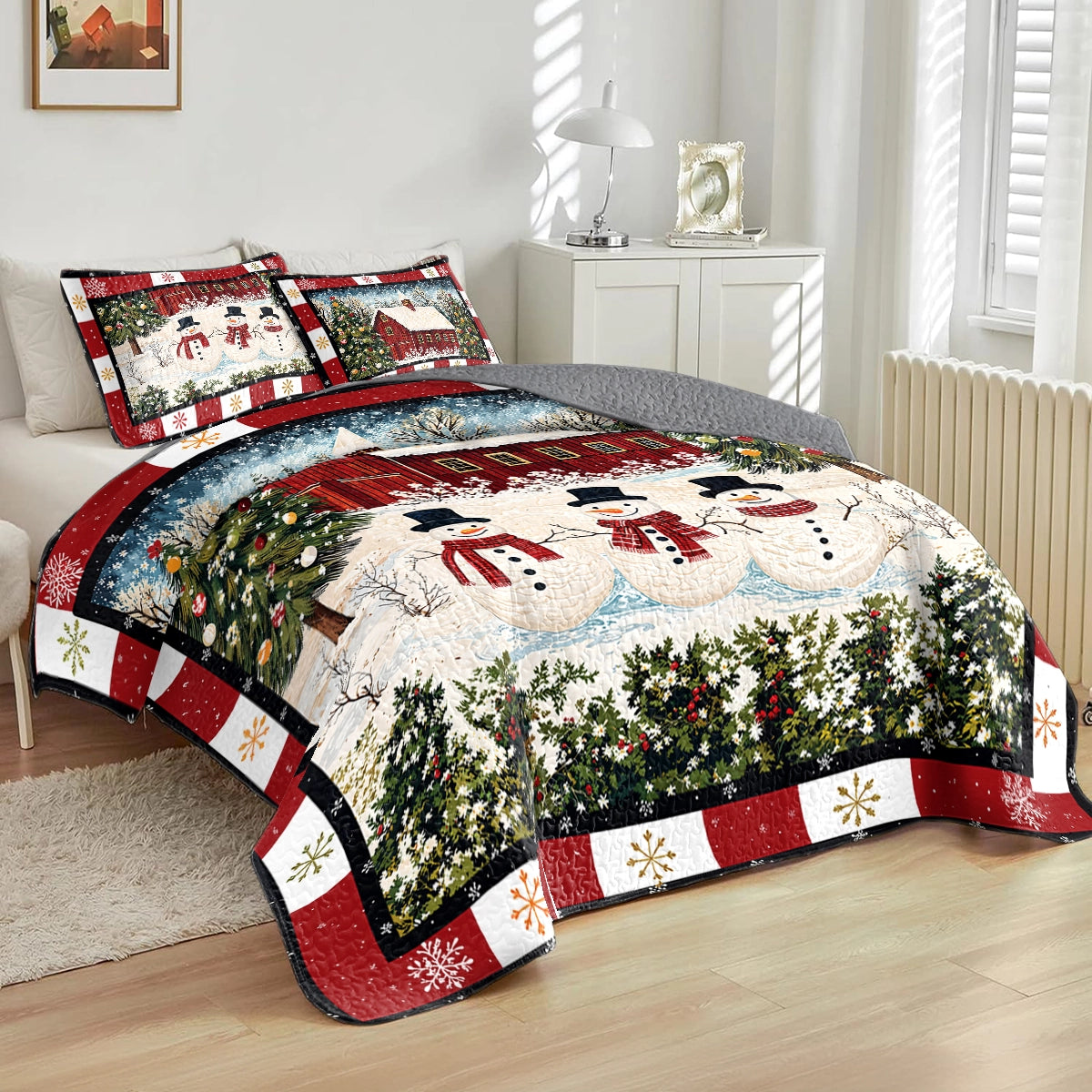 Shineful All Season Quilt 3-Piece Set Country Christmas Charm