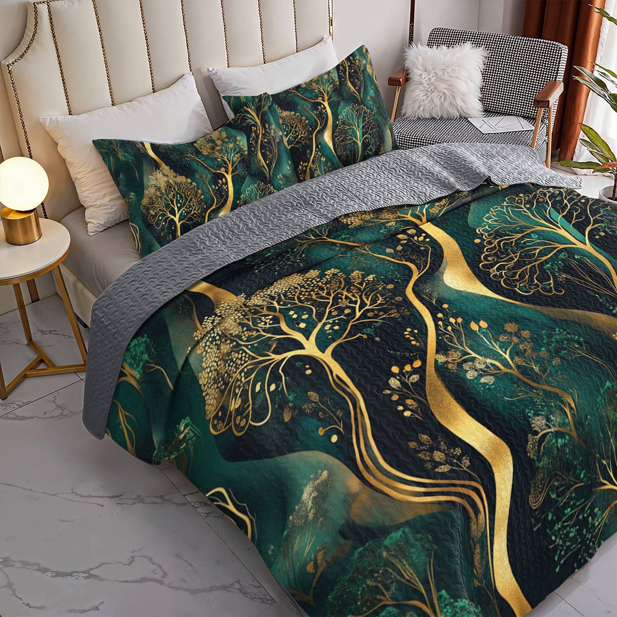 Shineful All Season Quilt 3-Piece Set Emerald Dreams