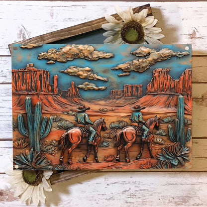 Shineful 2D Metal Sign Desert Cowboys