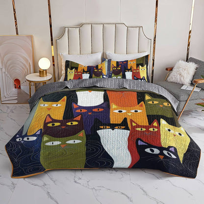 Shineful All Season Quilt 3-teiliges Set Whiskered Wonders 