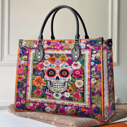 Shineful Leather Bag Day of The Dead Bloom