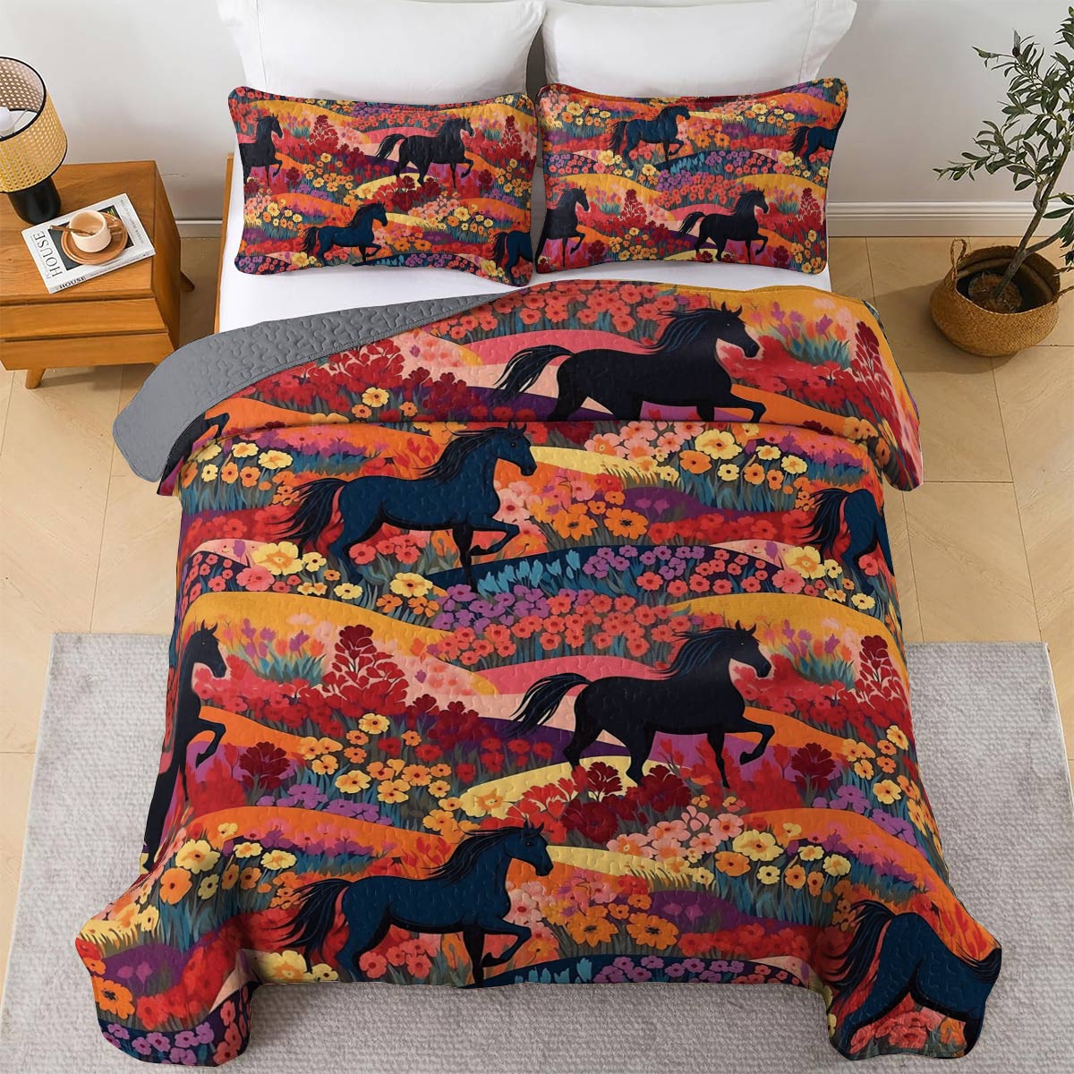 Shineful All Season Quilt 3-Piece Set Equestrian Dreams