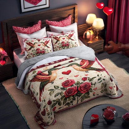 Shineful All Season Quilt 3-Piece Set Valentine Blissful Hummingbird