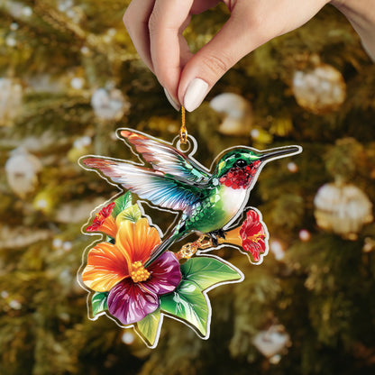 Shineful 2D Acrylic Ornament - Hummingbird Blossom