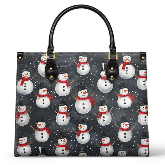 Shineful Leather Bag Christmas Snowman Gathering