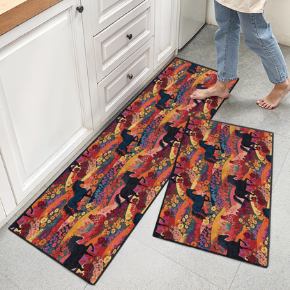 Shineful Ultra-Thin Non Skid Floor Mat, Kitchen Rugs Equestrian Dreams