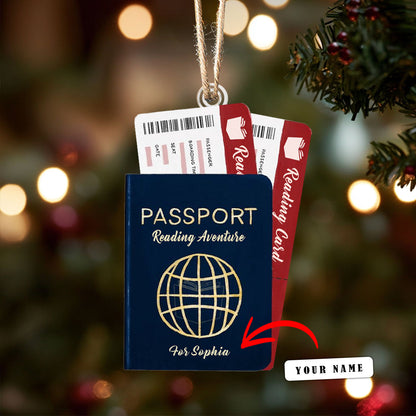 Shineful Personalized 2D Acrylic Ornament - Personalized Reading Passport