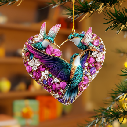 Shineful 2D Acrylic Ornament -  Hummingbird Crystal Elegance Collection