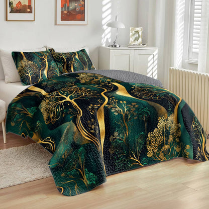 Shineful All Season Quilt 3-Piece Set Emerald Dreams