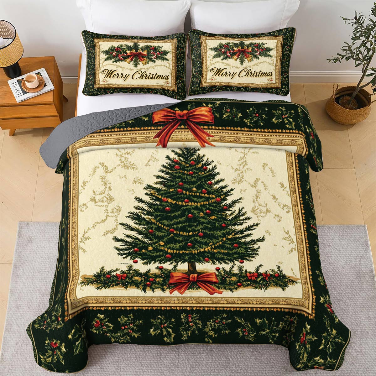 Shineful All Season Quilt 3-Piece Set Elegant Tree