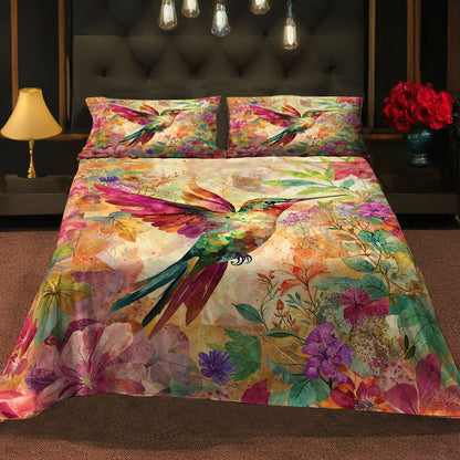 Shineful 4-Piece Bed Sheet Set - Hummingbird Bliss